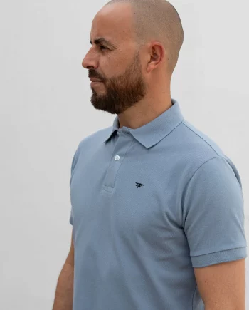 Polo avioneta contraste azul