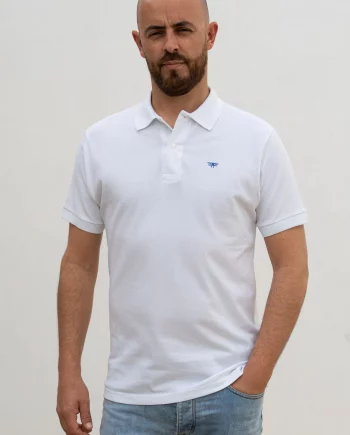 Polo avioneta contraste blanco