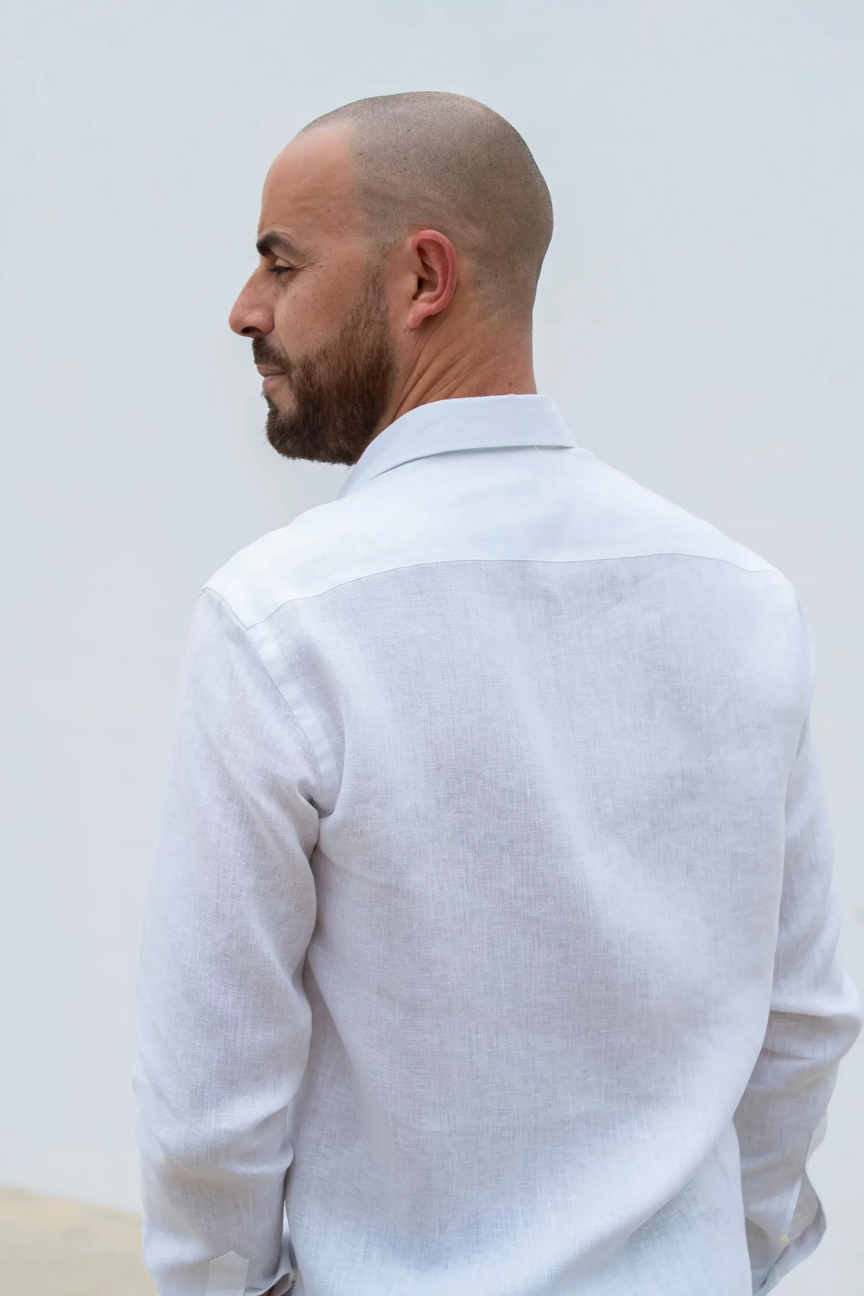 Camisa lino avioneta camel